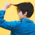 A woman with short hair