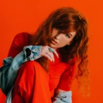 A woman with red hair