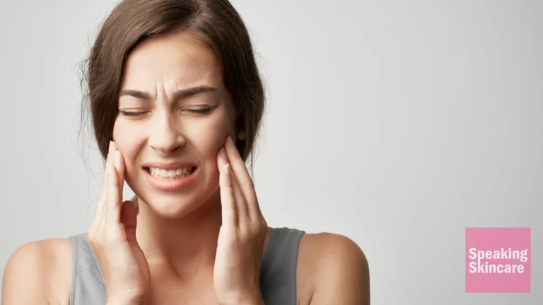 A woman using face scrub