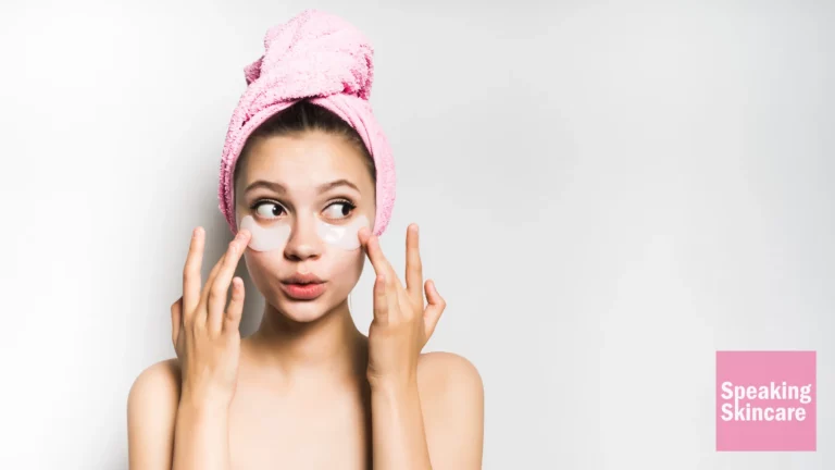 A woman using eye products