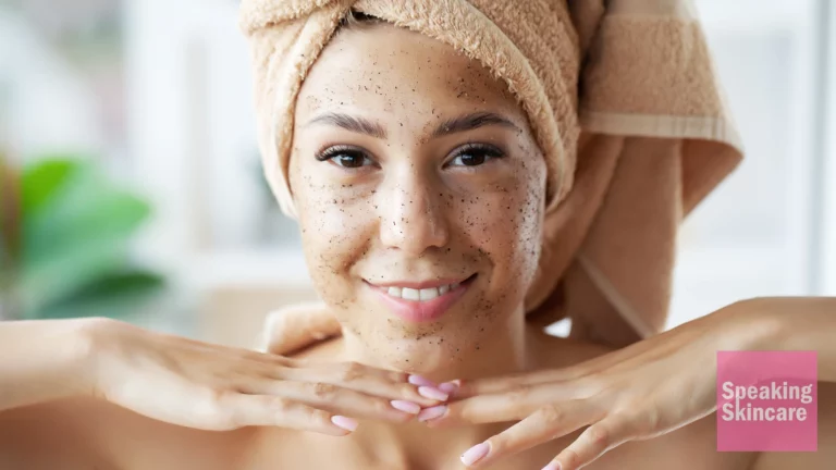 A woman using face wash