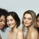 Women with different hair types