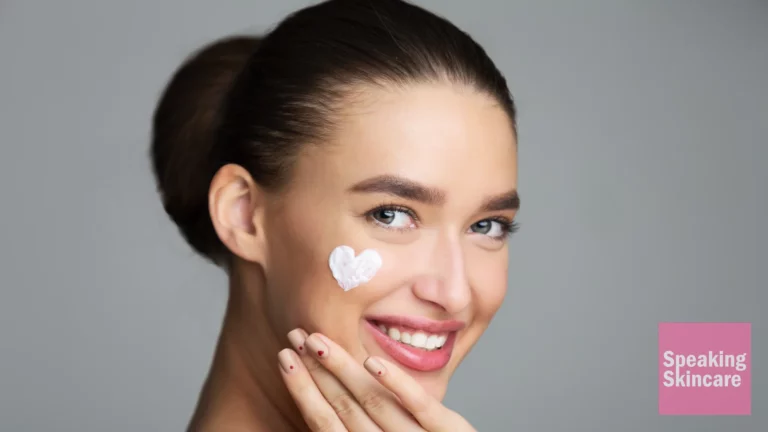 A woman wearing eye cream