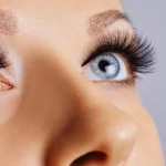 A close-up of eyelashes