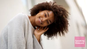 A woman with curly hair