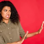 A woman being disgusted