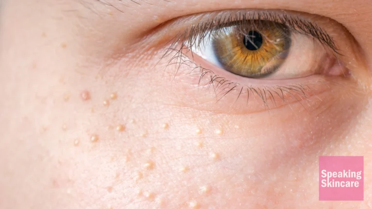 Chicken skin under an eye