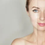 A woman with bright skin tone