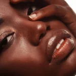 A woman with plump skin