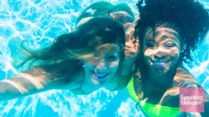 Two women in a swimming pool