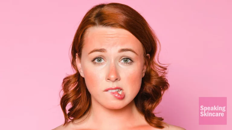 A woman with red skin
