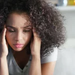 A woman in pain