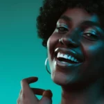A smiling woman