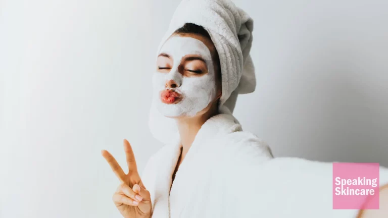 A woman wearing a face mask.