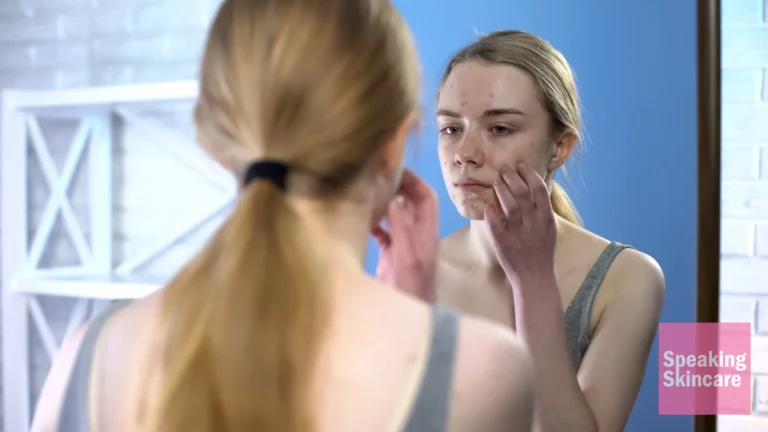 A girl looking in the mirror